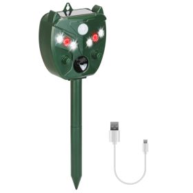 1Pc Ultrasonic Solar Animal Repeller Outdoor Mole Snake Squirrel Mouse Chaser Waterproof Bird Deer Dog Cat Deterrent With 5 Gears For Farm Garden Yard