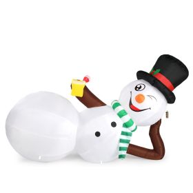 9.8 FT Lighted Christmas Inflatable Decoration, Large Inflatable Lying Snowman