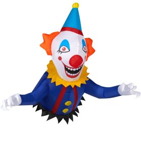 3.3 FT Halloween Inflatable Clown Broke Out from Window Outdoor Decorations