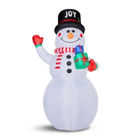 12FT Tall Lighted Christmas Inflatable Decoration, Inflatable Giant Snowman Holding Gift Boxes (title: default title)