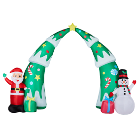 15FT Lighted Christmas Inflatable Archway, Inflatable Christmas Tree Arch with Santa and Snowman (title: default title)