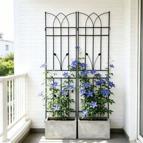 2 Pack Metal Garden Trellis 71" x 17.7" Rustproof Trellis for Climbing Plants Outdoor Flower Support Black (Color: as Pic)